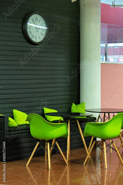 Fototapeta This is an image of a modern indoor space with a distinctive design