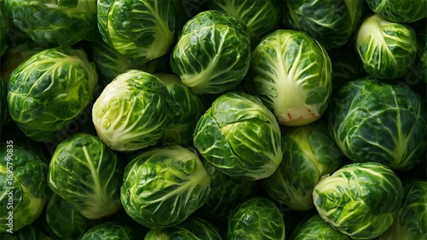 Obraz Fresh brussels sprouts background