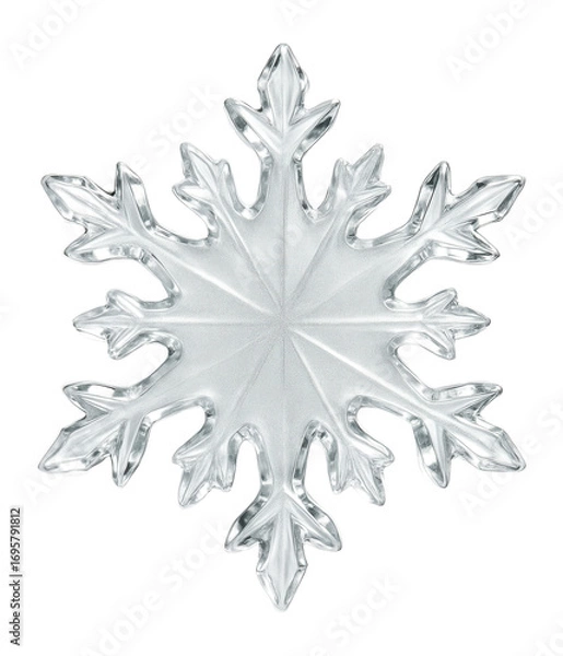 Fototapeta Frosted glass ornament shaped like a snowflake