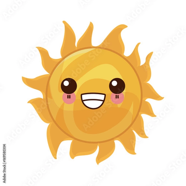 Fototapeta kawaii sun in a space cosmic astronomy science vector illustration