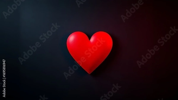 Obraz Abstract red heart symbol on textured dark background, evoking deep emotions with dramatic lighting.