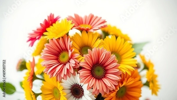 Obraz A fresh daisy bouquet arranged as a centerpiece, bathed in soft natural light.