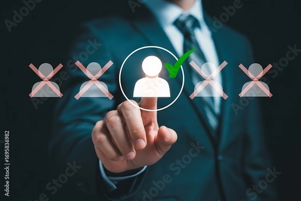 Fototapeta Hr recruitment process selecting candidate for new job role