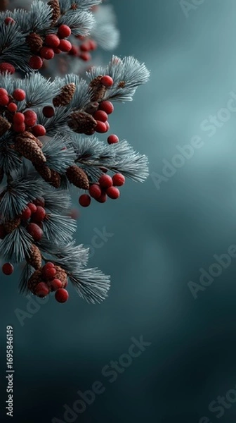 Obraz Frosted evergreen spruce tree  photorealistic 3d render