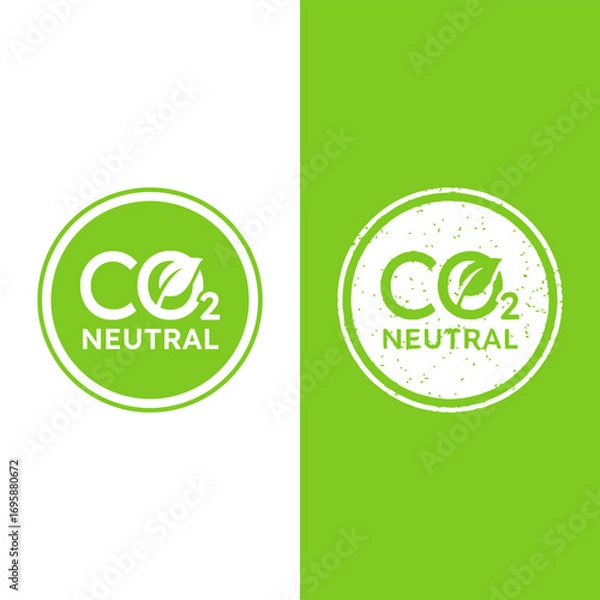 Obraz Carbon neutral badges vector design