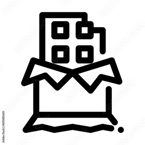 Fototapeta line art icon of a chocolate for a birthday event	