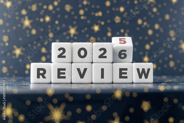 Fototapeta Flipping of 2024 to 2025 on white blocks. 2024 business and customer review for business strategic planning in the next year 2025. End of the year business concept.