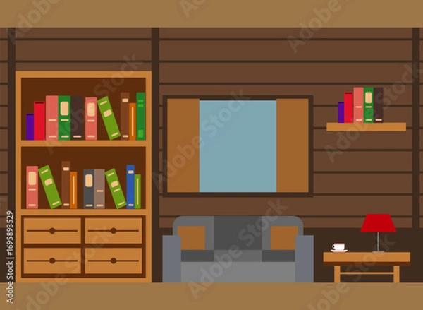 Obraz Vector room. Simple interior design.