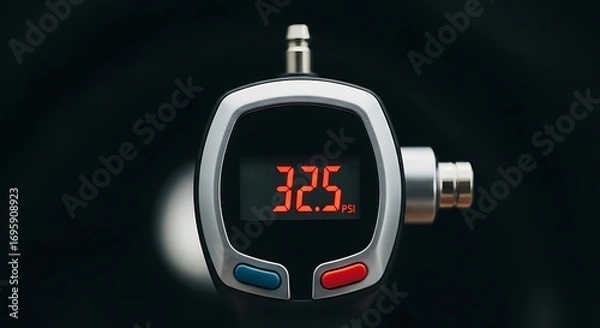 Fototapeta Digital Pressure Gauge Reading 32.5 Psi