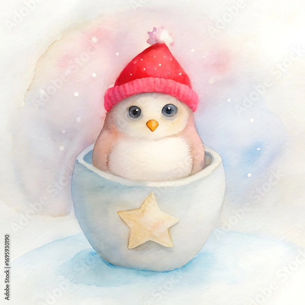 Obraz snowman with christmas tree