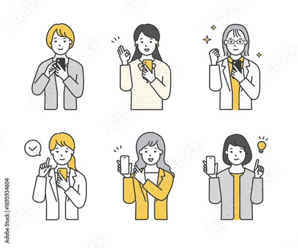 Fototapeta スマホを持つ・操作するビジネスパーソン