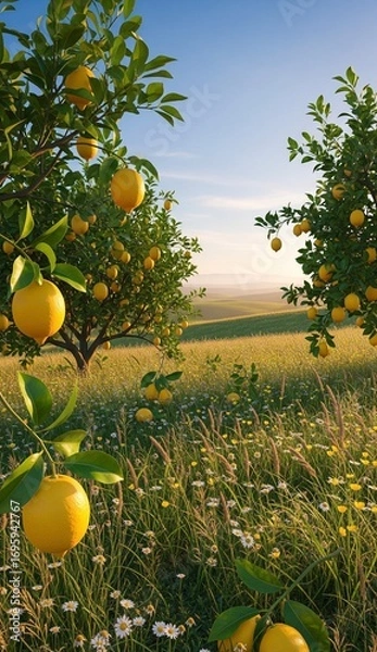 Obraz lemon tree in the field