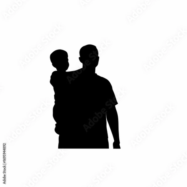 Fototapeta Silhouette of a man supporting a friend in crisis for suicide prevention awareness
