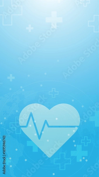 Fototapeta Heart pulse and heartbeat. Cardiogram, healthcare, medical background. Vector