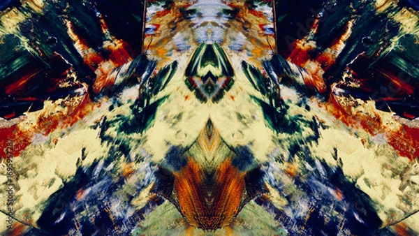 Fototapeta Abstract art background . Hand painting artwork on canvas .