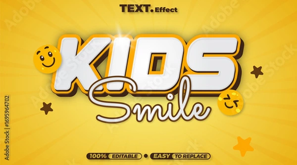 Obraz Editable colorful kids 3D text effect style