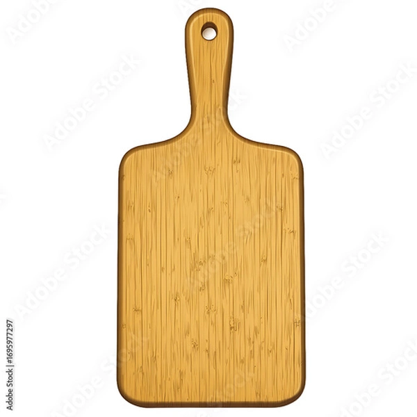 Fototapeta Rectangular Wooden Cutting Board with Handle