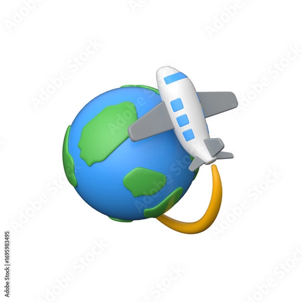 Fototapeta Take a look at this amazing 3D icon of global shipping