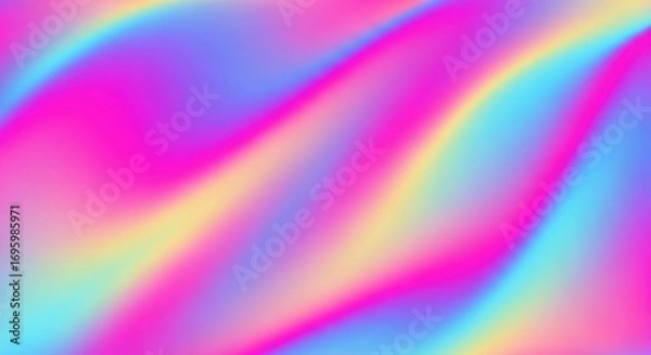 Fototapeta Vibrant holographic gradient with swirling neon colors and soft light effects