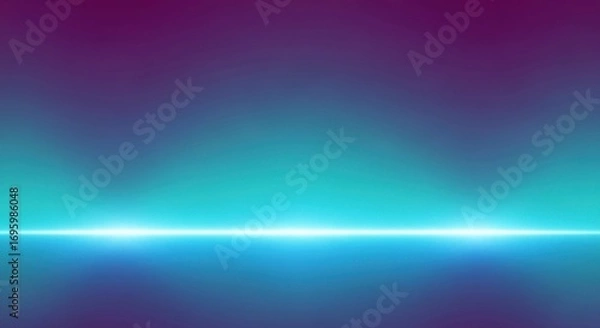 Fototapeta Vibrant neon horizon with reflective surface and gradient background