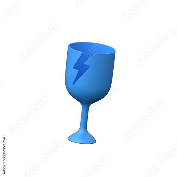 Fototapeta 3D broken glass icon representing fragile shipping and handling.