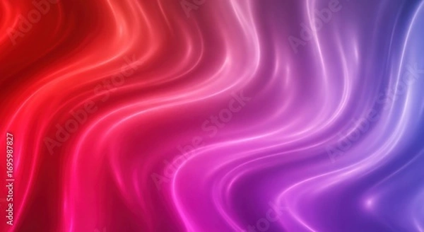 Fototapeta Vibrant abstract swirling light waves in red purple gradient background