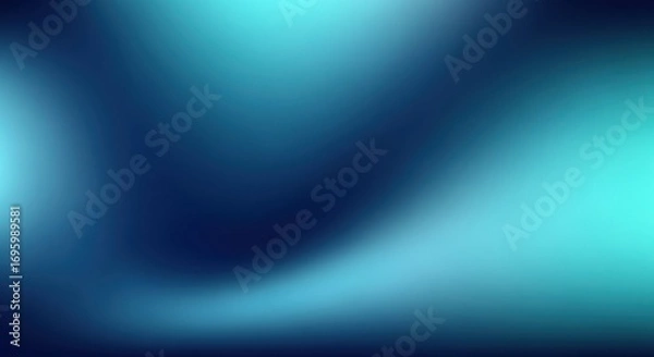 Fototapeta Abstract gradient of deep blues and bright aquas with soft light effects