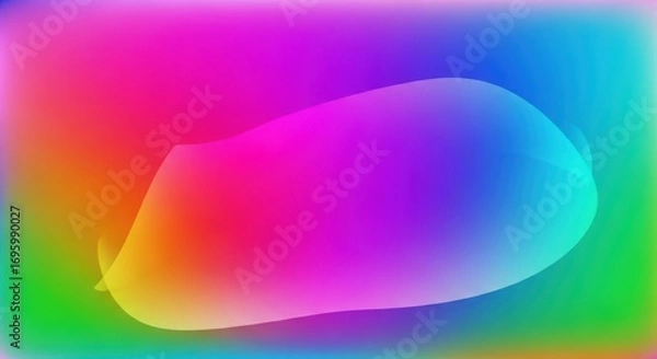 Fototapeta Vibrant gradient blob with soft edges on a rainbow background