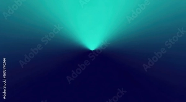Fototapeta Abstract geometric light beam emerging from deep blue darkness