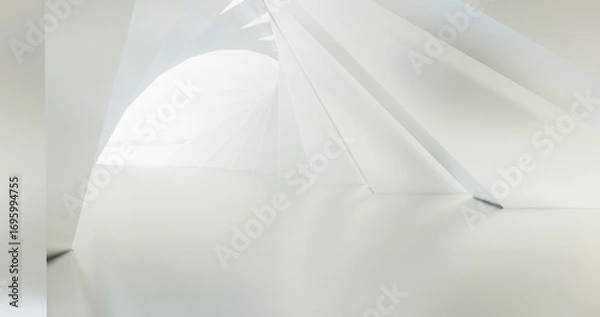 Fototapeta Architecture background geometric arched interior 3d render