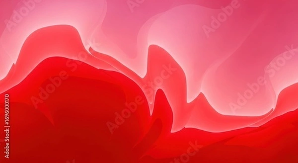 Obraz Abstract flowing waves of vibrant red and soft pink hues create a dynamic visual experience
