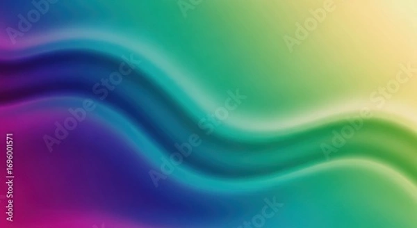 Obraz Abstract rainbow wave gradient background with smooth color transitions