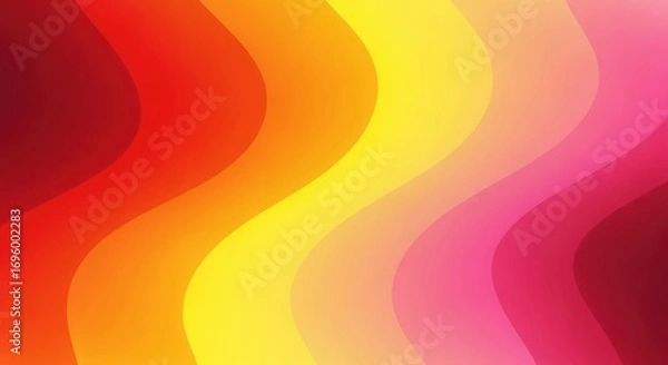 Obraz Vibrant wavy gradient of red orange yellow and pink colors