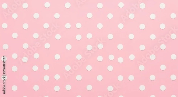 Fototapeta Polka Dot Pattern: Capturing the timeless charm of a polka dot pattern, each dot meticulously arranged across the soft pastel surface, evoking feelings of nostalgia, playfulness.