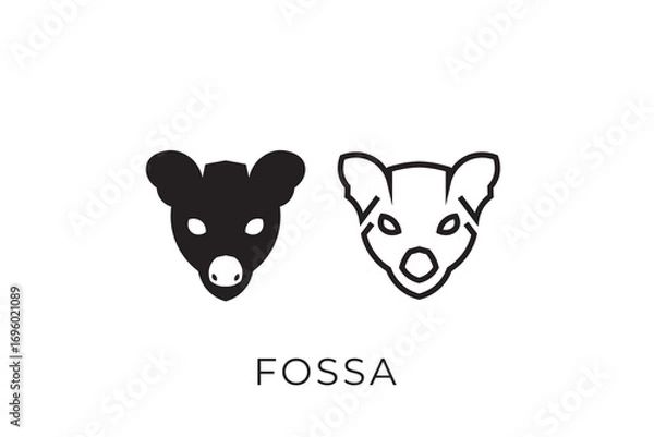 Fototapeta Fossa head logo with simple design