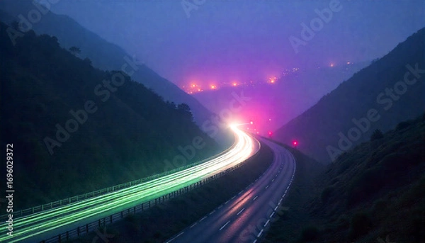 Fototapeta sunset on the highway image background