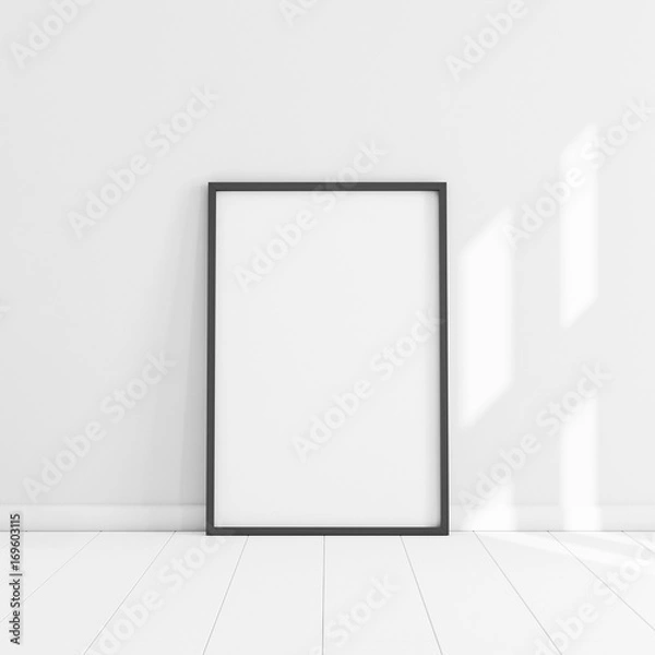 Obraz White poster with black frame mockup illustration