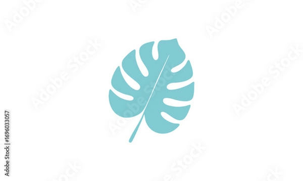 Obraz Minimalist Blue Tropical Leaf Clip Art – Modern Botanical Design Element