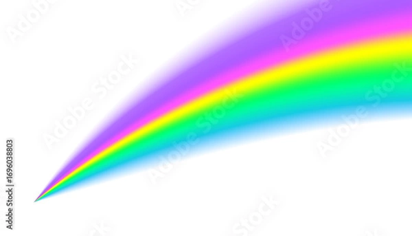 Fototapeta Rainbow icon. Shape arch realistic isolated on white transparent background. Colorful light and bright design element. Symbol of rain, sky