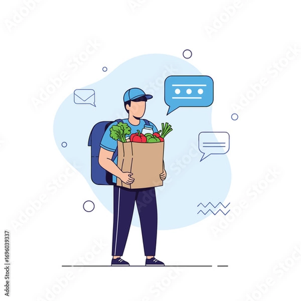 Obraz Convenient grocery delivery service for your daily needs bringing fresh produce right to your doorstep