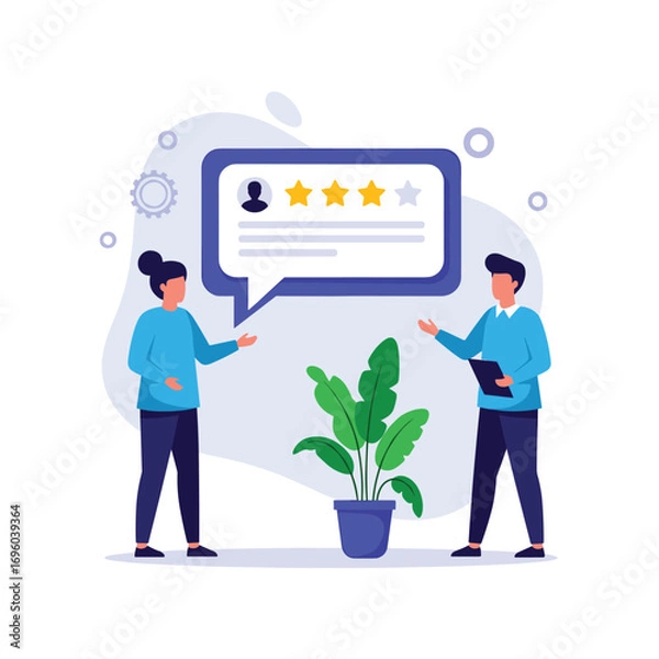 Obraz Customer feedback and online reviews for product or service evaluation and improvement