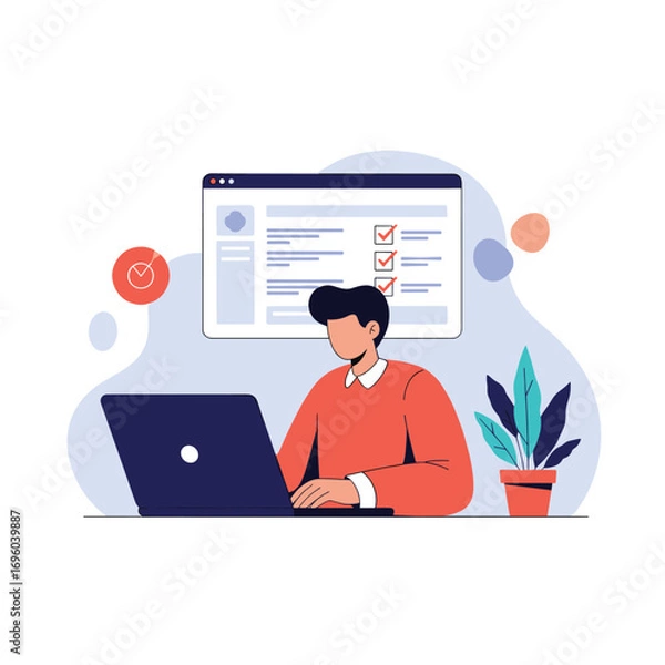 Obraz Online learning and remote work are becoming increasingly popular as people embrace flexible work arrangements and educational opportunities