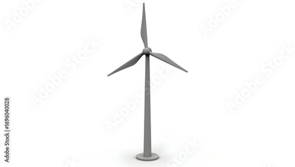 Fototapeta Ecology A small-scale wind turbine for home use, isolated on a white background, ideal for green energy solutions, sustainable tech branding (1)