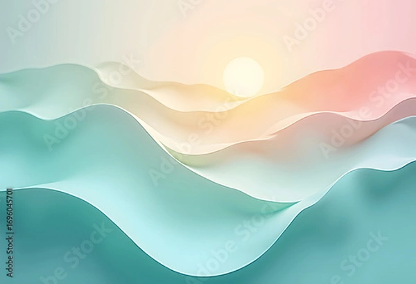 Fototapeta Serene Sunrise Over Abstract Hill