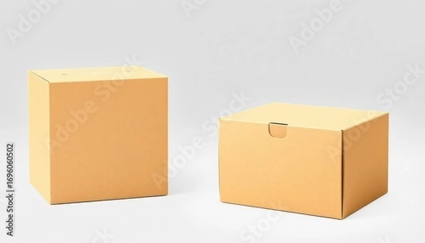 Obraz minimalist cardboard boxes on a plain background