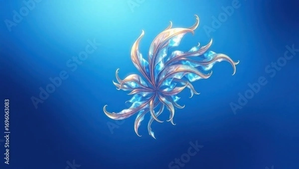 Obraz Abstract Light Pattern with Vibrant Blue Background