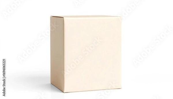 Obraz Minimalist Plain Beige Cardboard Box for Packaging