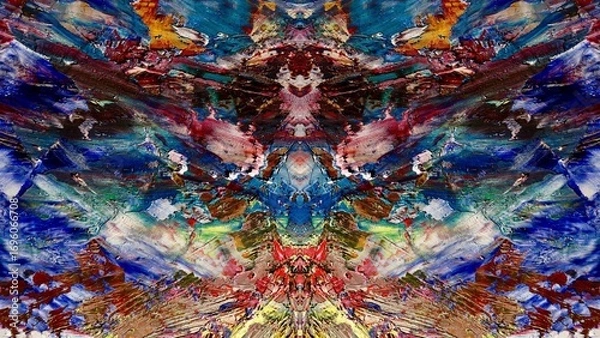 Fototapeta Abstract art background . Hand painting artwork on canvas .