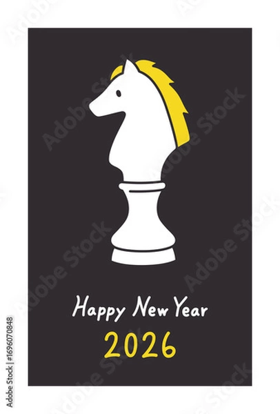 Obraz 午年の年賀状テンプレート　2026年