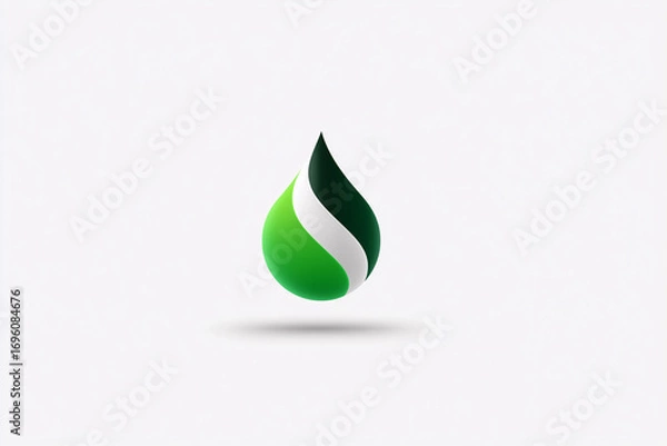 Fototapeta Single pipette dispensing green drop in minimalist style science laboratory graphic design clean environment close-up view